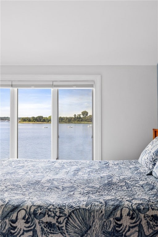 267 Fishing Cove Rd, North Kingstown, RI 02852 - bedroom with access to outside and a water view