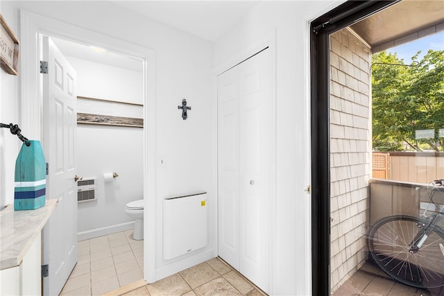 267 Fishing Cove Rd, North Kingstown, RI 02852 - bathroom with a closet, tile patterned flooring, and vanity