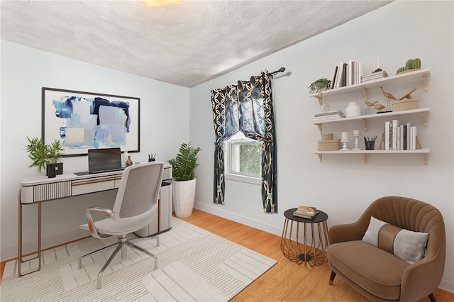 4 S Cornell Ave, Warren, RI 02885 - home office with wood finished floors and a textured ceiling