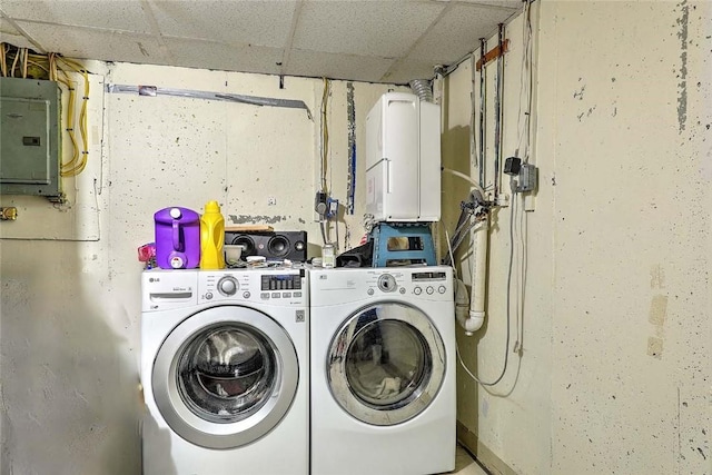 25 Sharon St Unit 1, Cranston, RI 02910 - laundry area featuring washing machine and clothes dryer and electric panel