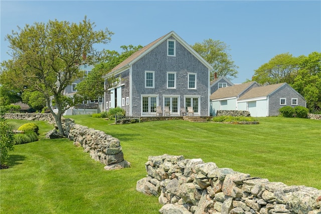68 Grange Ave, Little Compton, RI 02837 - back of property featuring a lawn