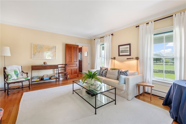 68 Grange Ave, Little Compton, RI 02837 - living area featuring ornamental molding and wood finished floors