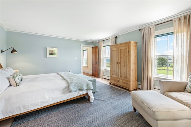 68 Grange Ave, Little Compton, RI 02837 - bedroom featuring ornamental molding and a baseboard heating unit