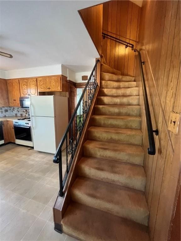 16 Winthrop St, Cranston, RI 02910 - stairway with wood walls