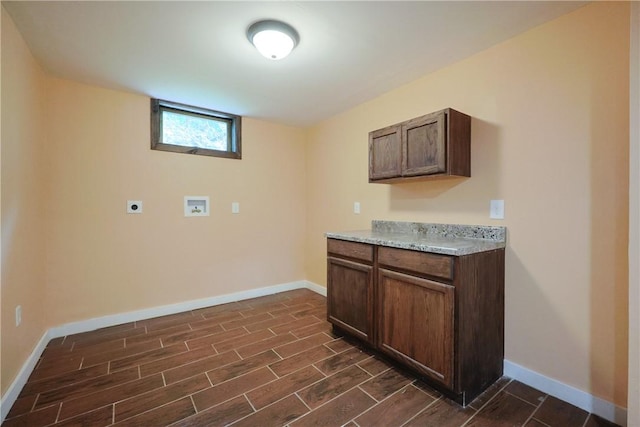 154 Foster Center Rd, Foster, RI 02825 - washroom with hookup for an electric dryer, washer hookup, wood finish floors, and cabinet space