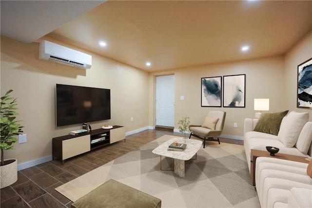 154 Foster Center Rd, Foster, RI 02825 - living area with recessed lighting, a wall mounted AC, and wood finish floors