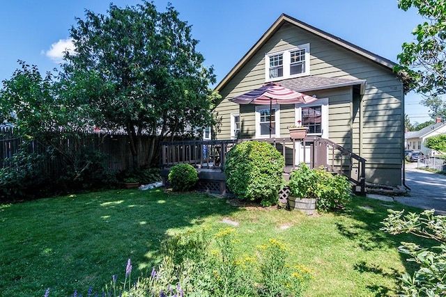 25 Sheffield Ave, North Providence, RI 02911 - view of front of home with a deck