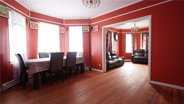 271 Union Ave, Providence, RI 02909 - dining room featuring a chandelier, crown molding, and wood-type flooring