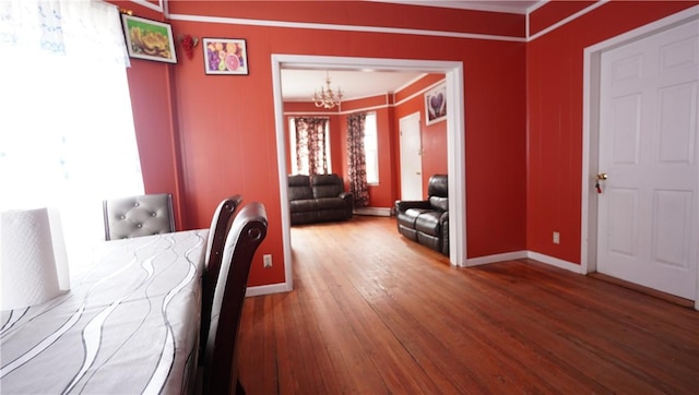 271 Union Ave, Providence, RI 02909 - dining space with a chandelier, hardwood / wood-style floors, and ornamental molding