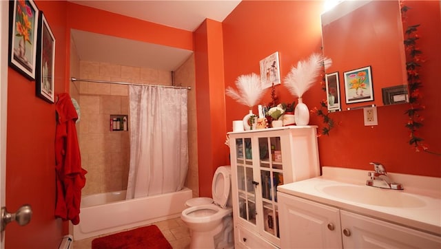 271 Union Ave, Providence, RI 02909 - full bathroom with shower / bath combo, vanity, and tile patterned floors