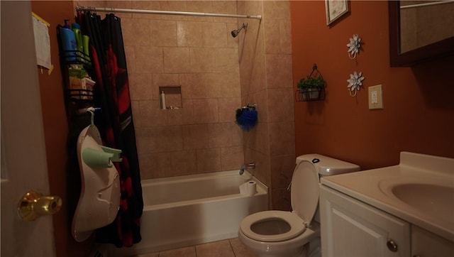 271 Union Ave, Providence, RI 02909 - bathroom with tile patterned floors, shower / tub combo with curtain, and vanity