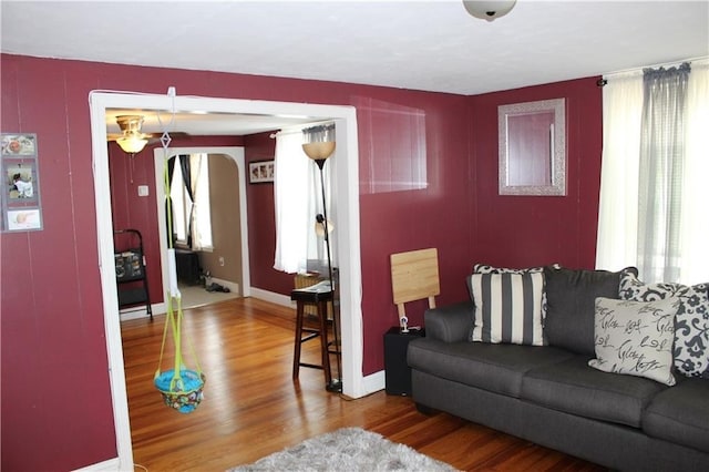 494 Grove St, Woonsocket, RI 02895 - living room with wood finished floors and baseboards
