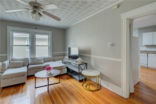 58 Cliffdale Ave, Cranston, RI 02905 - living room with ceiling fan and light wood-style flooring