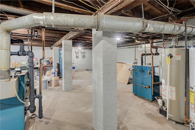 58 Cliffdale Ave, Cranston, RI 02905 - unfinished basement with water heater and a heating unit