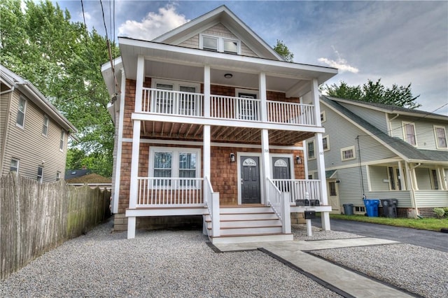 58 Cliffdale Ave, Cranston, RI 02905 - view of front facade with a balcony and covered porch