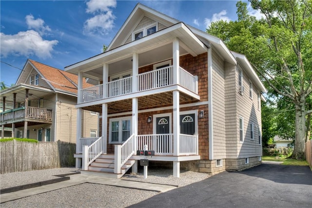 58 Cliffdale Ave, Cranston, RI 02905 - view of front of house featuring a balcony and a porch
