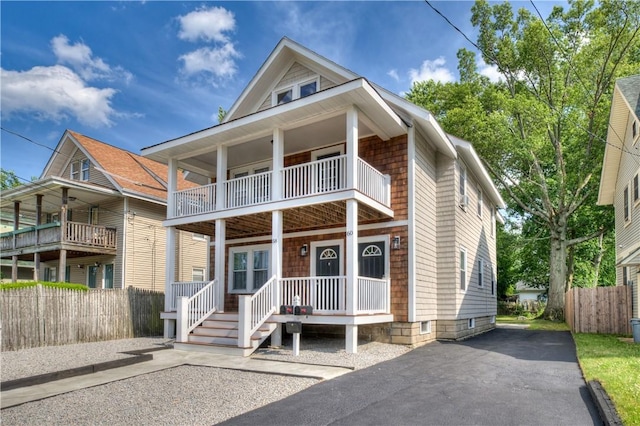 58 Cliffdale Ave, Cranston, RI 02905 - view of front of house with a balcony and a porch