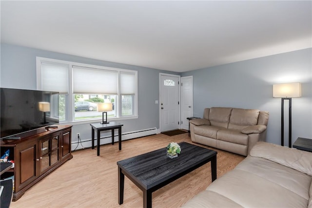 40 Lufkin Ct, Warwick, RI 02888 - living room featuring light wood-style flooring and baseboard heating