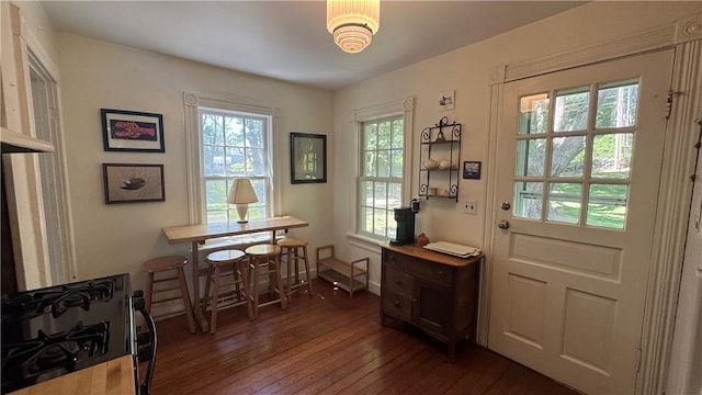 815 Beacon Hill Rd, Block Island, RI 02807 - dining area featuring dark wood-type flooring