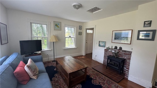 815 Beacon Hill Rd, Block Island, RI 02807 - living room with wood finished floors and baseboards