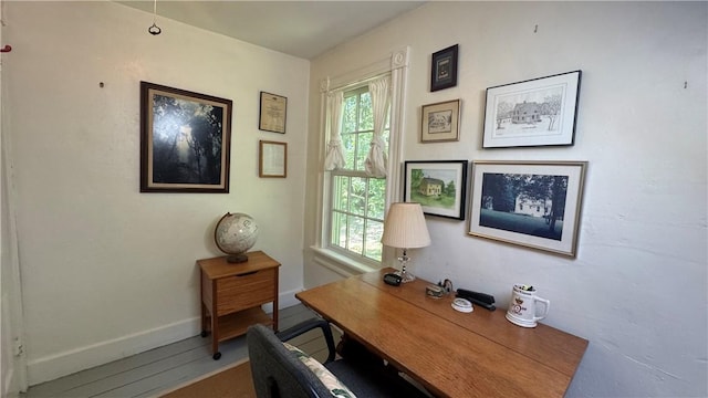 815 Beacon Hill Rd, Block Island, RI 02807 - office featuring baseboards and wood finished floors