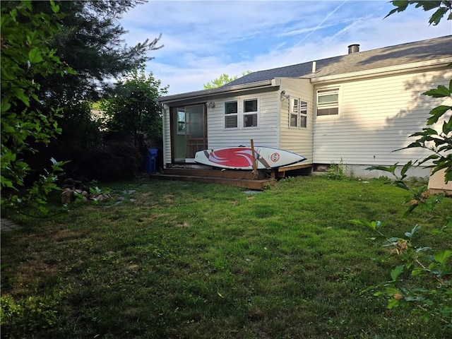 116 Balsam Rd, South Kingstown, RI 02879 - rear view of house with a lawn