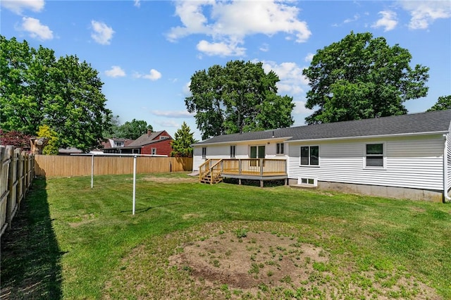 299 George Arden Ave, Warwick, RI 02886 - rear view of property featuring a fenced backyard and a wooden deck