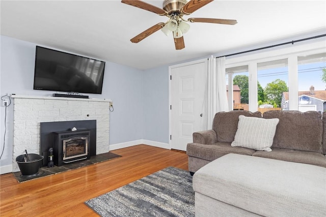 41 Valley View Dr, Cumberland, RI 02864 - living area with wood finished floors and a ceiling fan