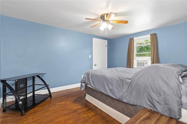 41 Valley View Dr, Cumberland, RI 02864 - bedroom with cooling unit, wood finished floors, and ceiling fan