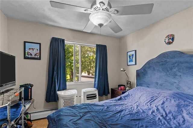 4 Clarke St, Warwick, RI 02886 - bedroom featuring baseboard heating and ceiling fan