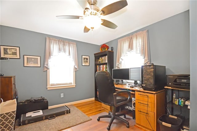 27 Observatory Rd, Warwick, RI 02888 - office area with ceiling fan and wood finished floors