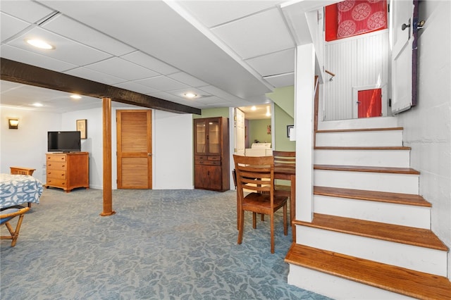 161 Ferncrest Ave, Cranston, RI 02905 - stairway with carpet flooring and recessed lighting