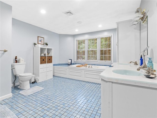 2 Medinah Dr, West Warwick, RI 02893 - full bath with vanity, a bath, and recessed lighting