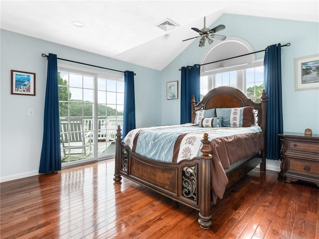 2 Medinah Dr, West Warwick, RI 02893 - bedroom with vaulted ceiling, access to outside, and hardwood / wood-style flooring