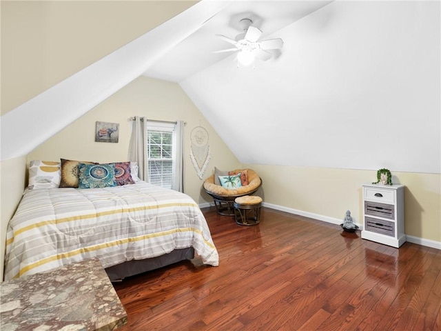 2 Medinah Dr, West Warwick, RI 02893 - bedroom featuring wood finished floors, lofted ceiling, and a ceiling fan