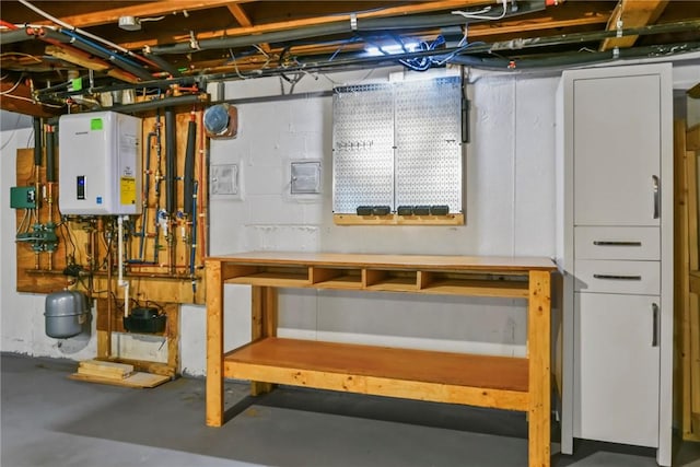 88 Grand View Rd, East Greenwich, RI 02818 - unfinished basement featuring tankless water heater