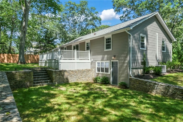 88 Grand View Rd, East Greenwich, RI 02818 - back of house featuring a deck and stairs