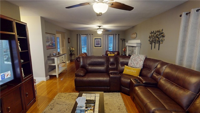 4 Tray Hollow Rd, Foster, RI 02825 - living room featuring a ceiling fan and light wood-style floors
