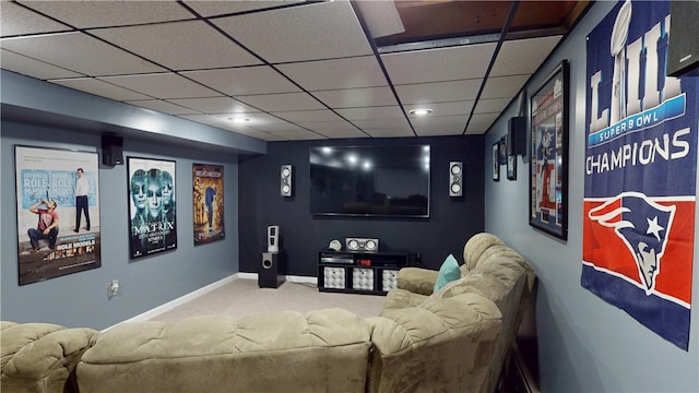 4 Tray Hollow Rd, Foster, RI 02825 - carpeted cinema featuring a paneled ceiling and recessed lighting
