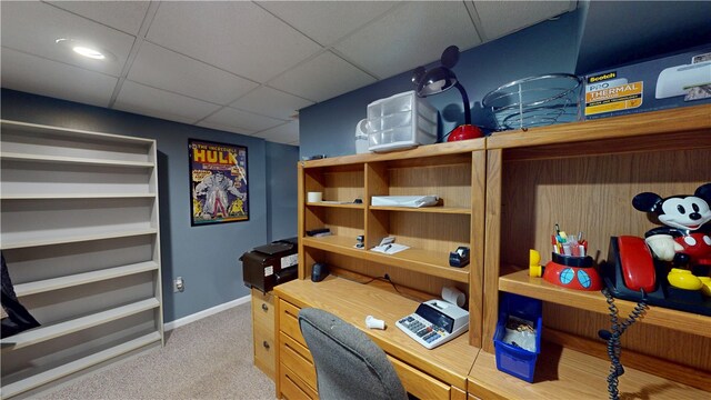 4 Tray Hollow Rd, Foster, RI 02825 - carpeted office space with baseboards and a drop ceiling