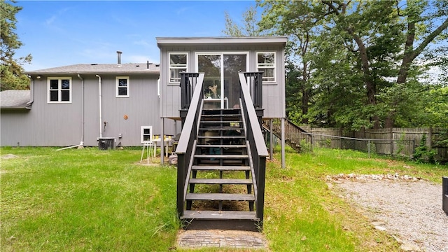 14 Deer Run Dr, Coventry, RI 02816 - rear view of property with stairs