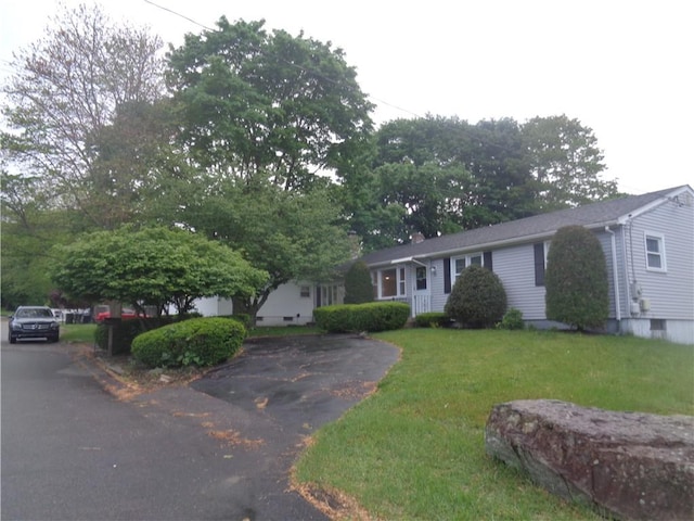 155 Lewiston St, Warwick, RI 02889 - single story home with a front yard and asphalt driveway