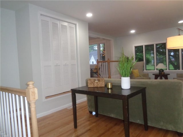 155 Lewiston St, Warwick, RI 02889 - living room featuring wood finished floors and recessed lighting