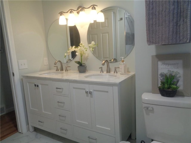 155 Lewiston St, Warwick, RI 02889 - full bath featuring double vanity and marble finish floors