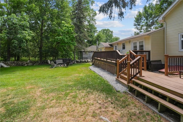 273 Main St, Cranston, RI 02823 - view of green lawn with a deck