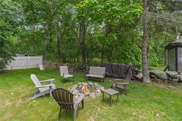 273 Main St, Cranston, RI 02823 - view of yard featuring a fire pit