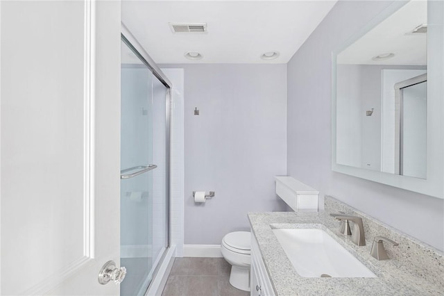 279 Benefit St Unit 3, Providence, RI 02903 - bathroom with vanity, a shower stall, and tile patterned flooring