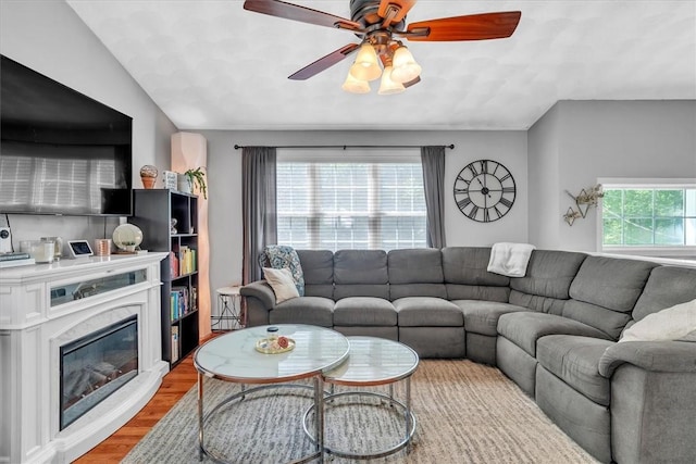 1060 Joslin Rd, Burrillville, RI 02830 - living area with wood finished floors and a ceiling fan