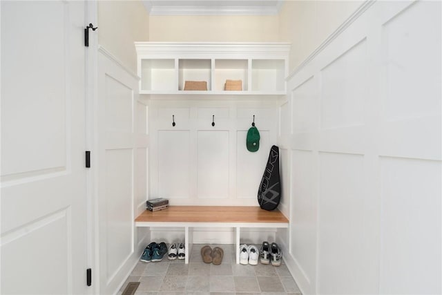 9 Scarlett Way, Cranston, RI 02921 - mudroom with ornamental molding and a decorative wall