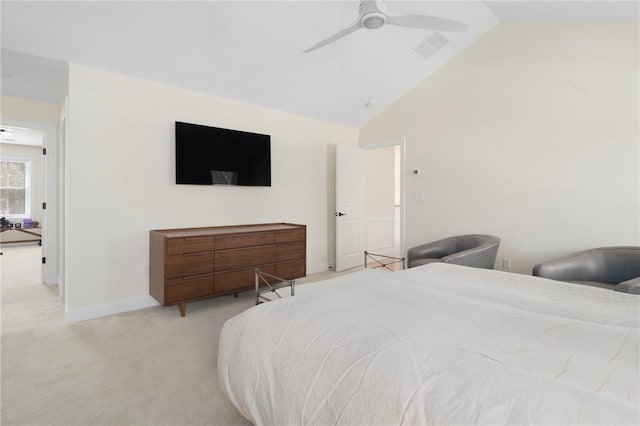 9 Scarlett Way, Cranston, RI 02921 - bedroom with vaulted ceiling, light carpet, and a ceiling fan